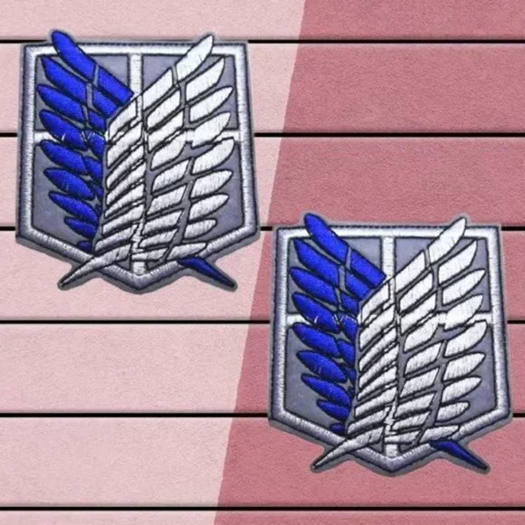 2PCS Easy Iron On Patches Attack Titan Anime Manga Appliques Embroidered Canvas - Picture 1 of 3